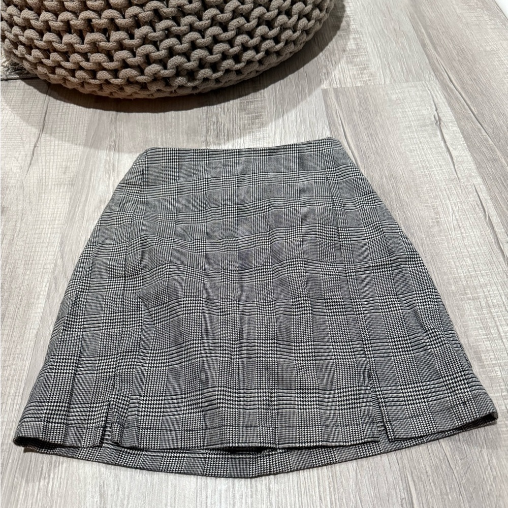 PacSun Black and White Plaid Mini Skirt